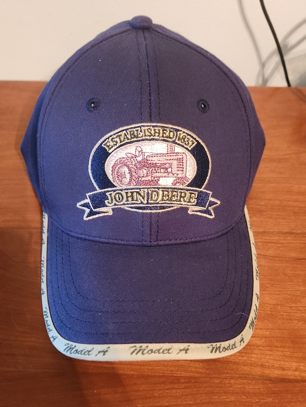 Vintage John Deere Navy Cap Model A Tractor